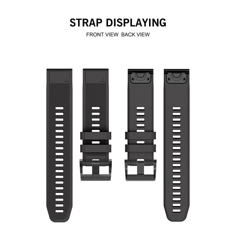 Universal Garmin 26 mm QuickFit-stropp Tech-Protect Smooth Strap - Svart