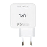Vivanco 45W Super Fast Dual Charge Vægoplader USB-C - PD (Power Delivery) - Hvid