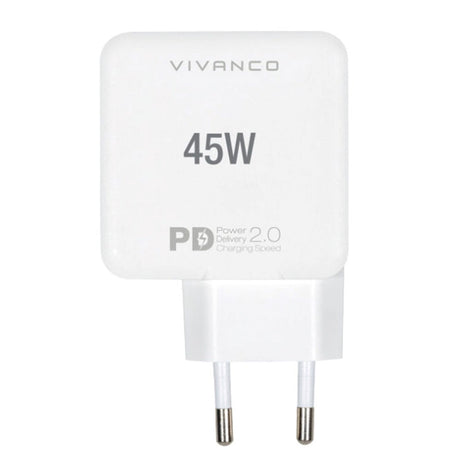 Vivanco 45W Super Rask Dual Charge Vegglader USB-C - PD (Strømlevering) - Hvit