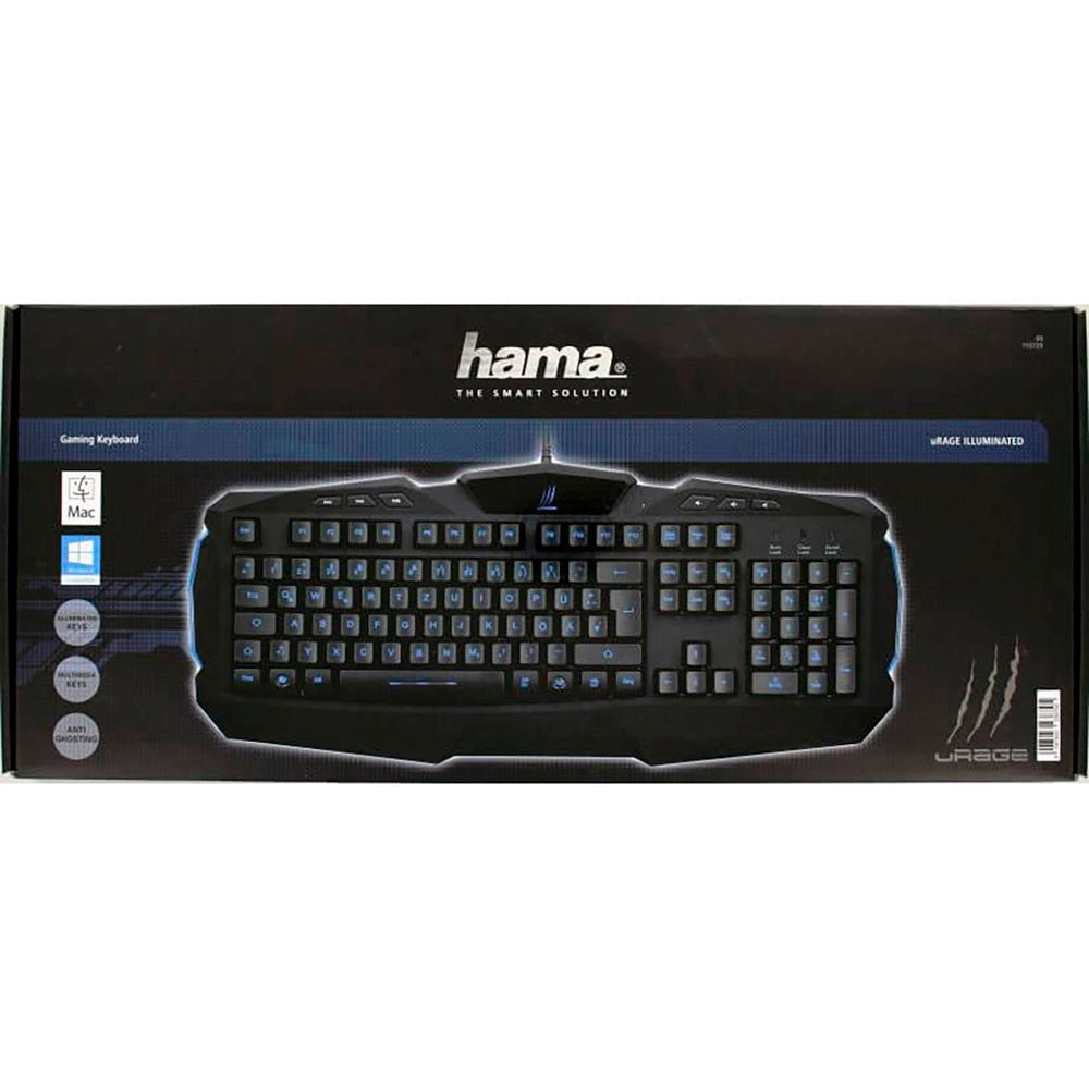 uRage Gaming Keyboard m. Bakgrunnsbelysning - Nordic Keyboard Layout - Svart
