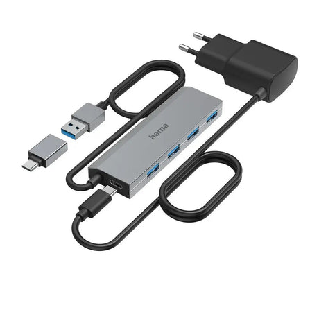HAMA USB-A Hub - Grå