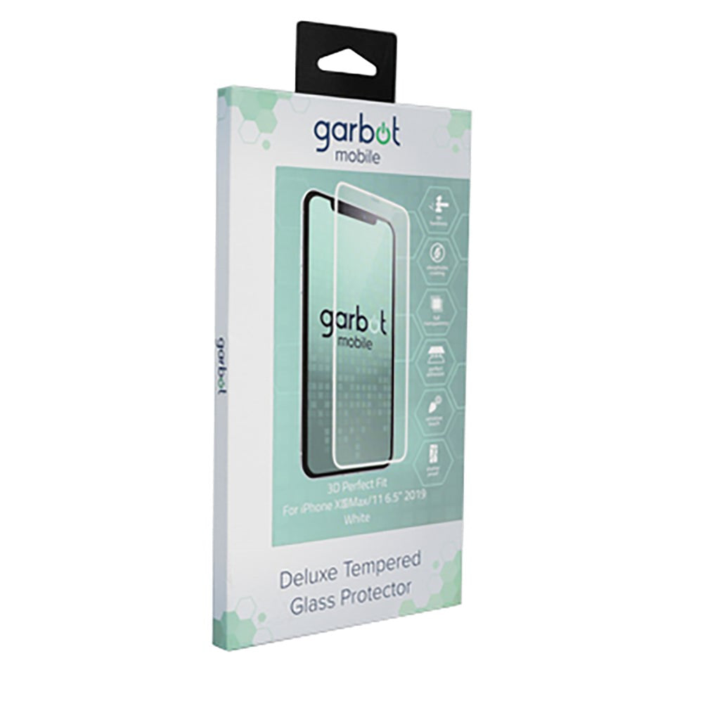 iPhone 11 Pro Max / Xs Max Garbot 3D Perfect Fit herdet glass - Dekselvennlig - Gjennomsiktig / hvit kant