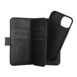 iPhone 14 GEAR Wallet - Læder Flip 2-i-1 Cover m. Pung 7 Kort - Sort