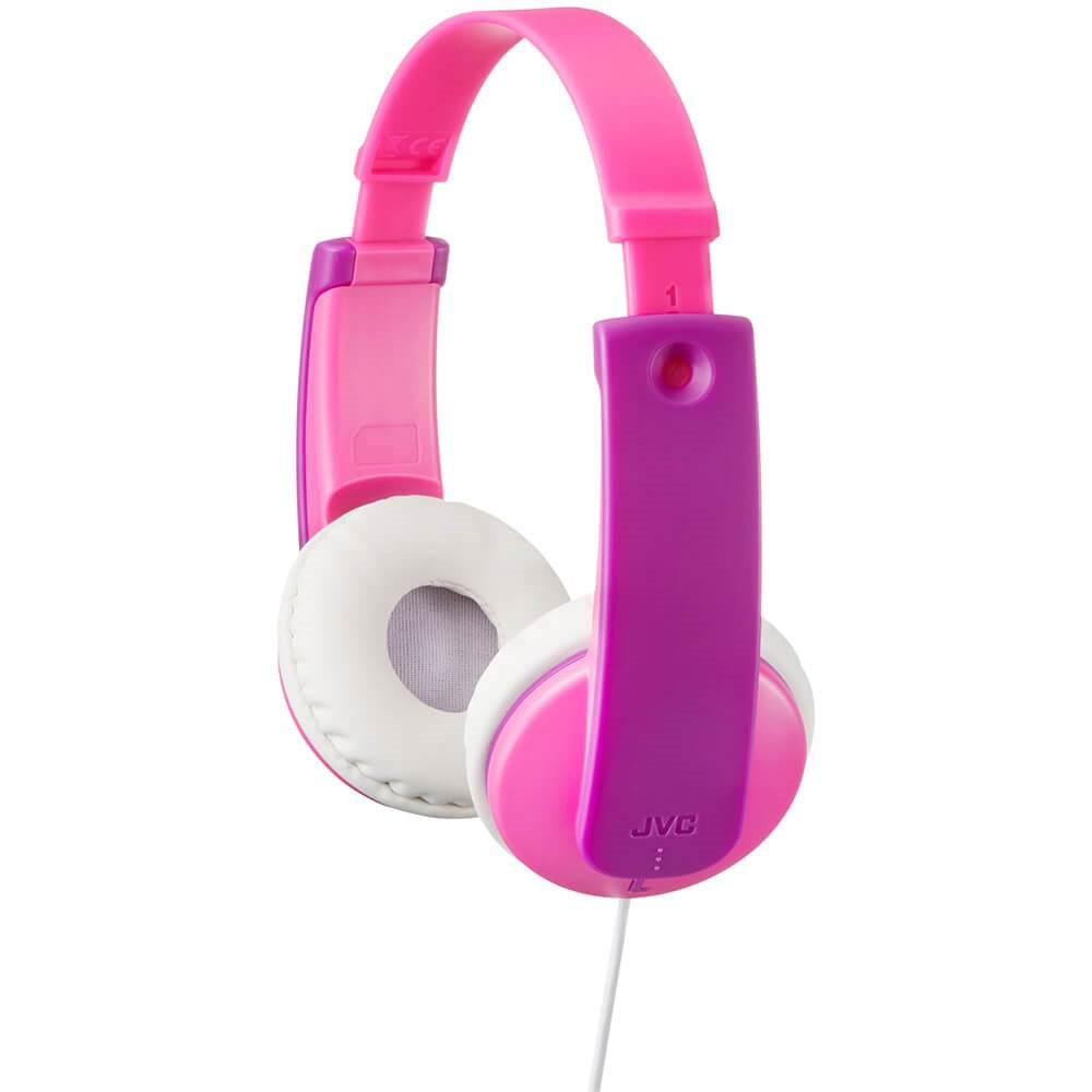 JVC Tinyphones HA-KD7 barnehodesett m. Klistremerker - Maks. 85dB - Rosa / Lilla
