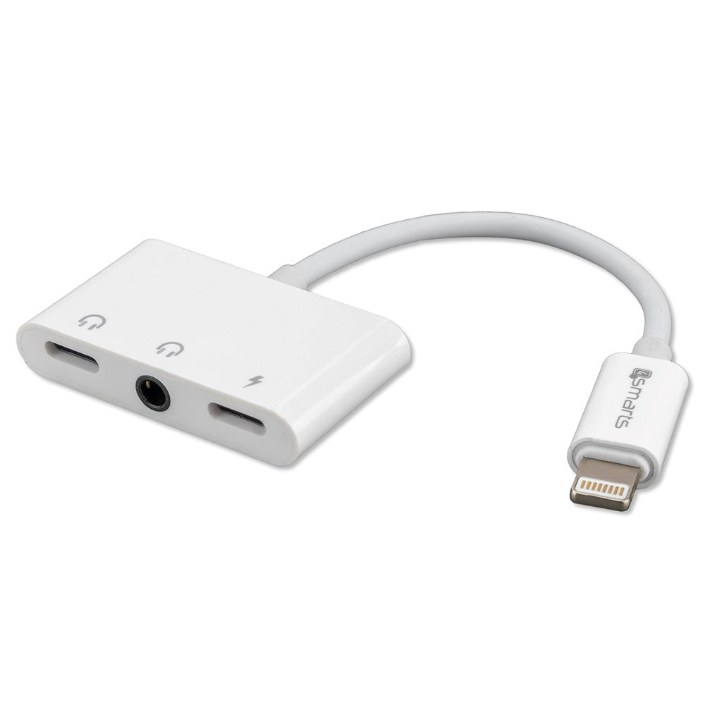 4smarts SoundSplit 6.5 cm Lightning To 2x Lighting 3.5mm Audio Splitter - Hvid