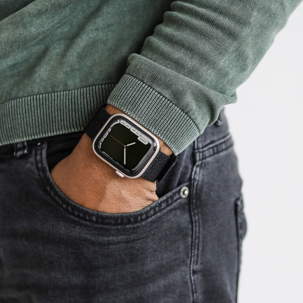 Apple Watch (38/40/SE/41/42 mm) Vonmählen Fitness Loop 2 Nylon klokkerem - svart