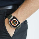 Vonmählen Apple Watch (38/40/SE/41/42 mm) vevd løkke i nylonklokkerem - oliven