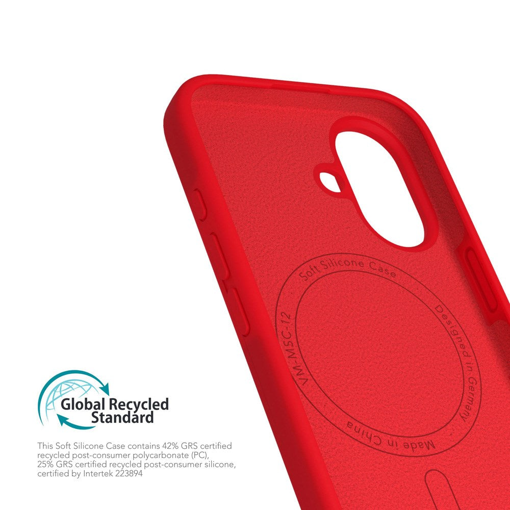 Vonmählen iPhone 16 Eco Silikon Bakdeksel - MagSafe-kompatibel - Firecracker