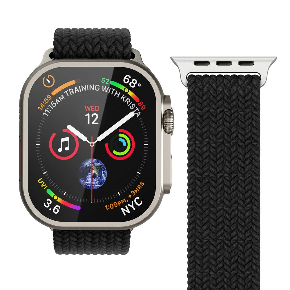 Vonmählen Apple Watch (42/44/45/SE/46/49 mm) vevd løkke i nylonklokkerem - svart
