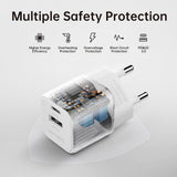 4Smarts VoltPlug Duos 20W Vægoplader - 1 x USB-A QC & 1 x USB-C PD - Hvid