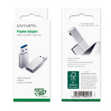 4smarts USB-C til USB-A Adaptersæt - 2 Stk. - Grå