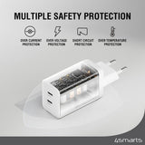 4smarts PDPlug 45W Vægoplader - 2 x USB-C - Hvid