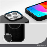 iPhone 15 4Smarts Liquid Silicone Cupertino Bakdeksel - MagSafe-kompatibel - Svart