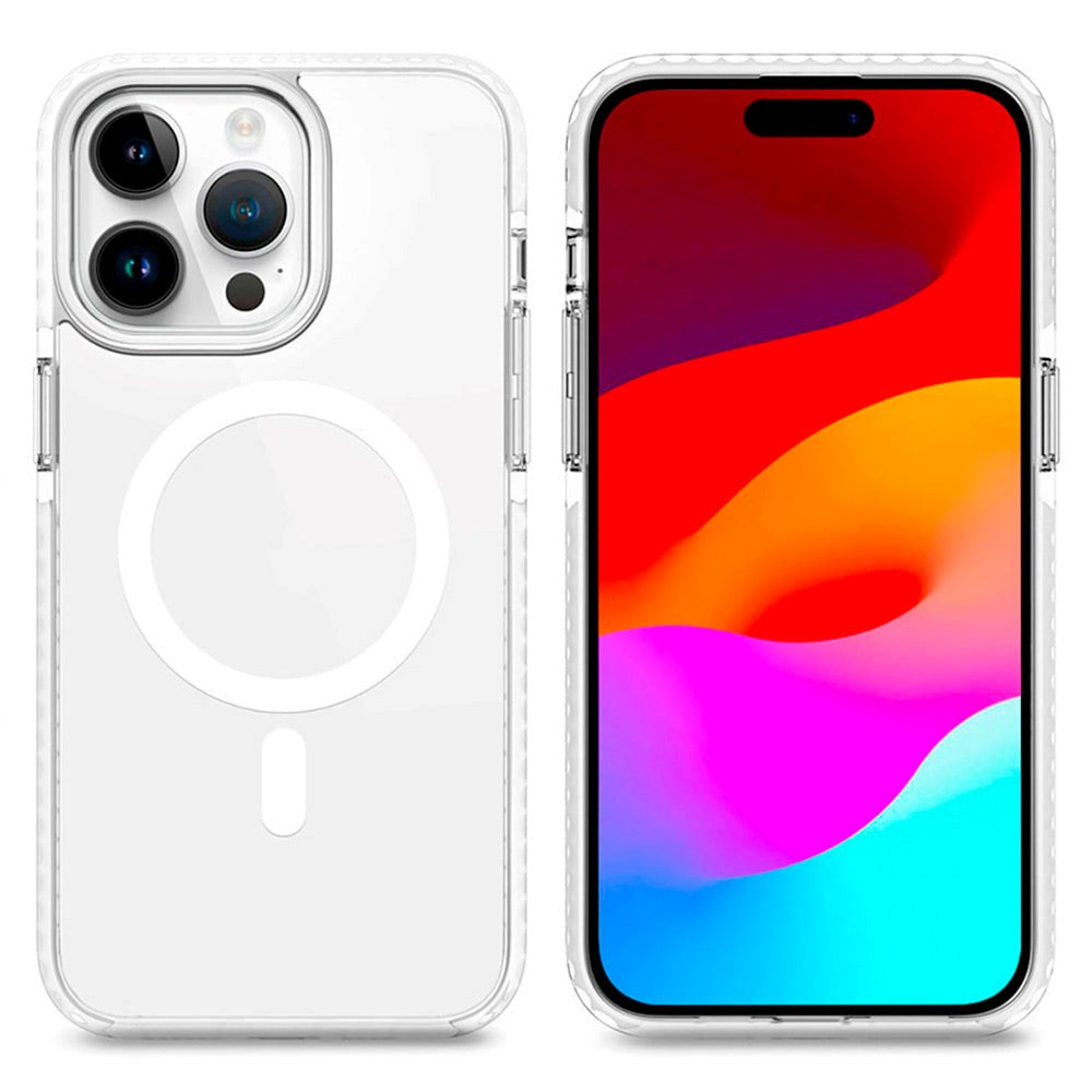 iPhone 15 Pro 4smarts Hybrid Guard Bakdeksel - MagSafe-kompatibel - Gjennomsiktig / Hvit