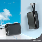 4smarts Pocket Powerbank 30W m. Innebygd USB-C-kabel - 10 000 mAh - Grå