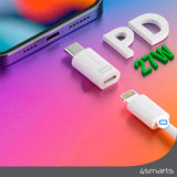 4Smarts Lightning til USB-C-adapter - 2 stk. - Hvit