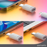 4Smarts Lightning til USB-C-adapter - 2 stk. - Hvit
