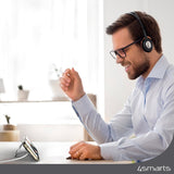 4smarts Qi2 trådløs lader 15W m. Stativfunksjon - MagSafe-kompatibel - Hvit / Sølv