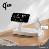 4smarts Qi2 trådløs lader 15W m. Apple Watch Stick - MagSafe-kompatibel - Hvit