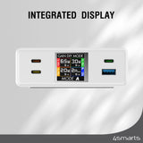 Bordlader - 130W / 3x USB-C &amp; 1x USB-A - 4smarts GaN DIY Mode - Hvit