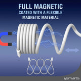4smarts magnetisk USB-C til USB-C-kabel 100W PD - 1,5 m - Hvit