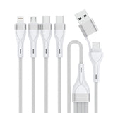 4smarts 4in2 15W multiladekabel - 2 x USB-C / Lightning / Micro USB 120 cm - Hvit