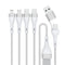 4smarts 4in2 15W multiladekabel - 2 x USB-C / Lightning / Micro USB 120 cm - Hvit