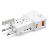 4smarts World Travel adapter m. 1 x USB-A og 1 x USB-C - Hvit