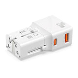 4smarts World Travel adapter m. 1 x USB-A og 1 x USB-C - Hvit