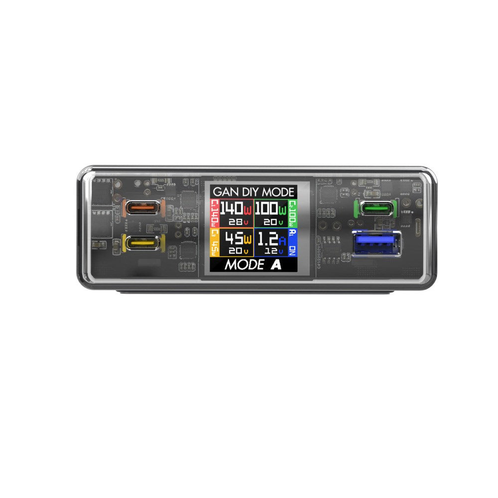 Bordlader - 300W / 3x USB-C &amp; 1x USB-A - 4smarts Lucid GaN DIY Mode - Grå