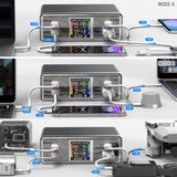 Bordlader - 300W / 3x USB-C &amp; 1x USB-A - 4smarts Lucid GaN DIY Mode - Grå