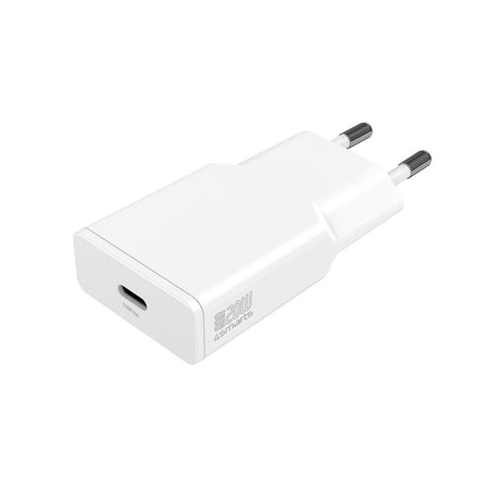 4Smarts PD Slim USB-C Vegglader 20W GaN m. USB-C-kabel - Hvit
