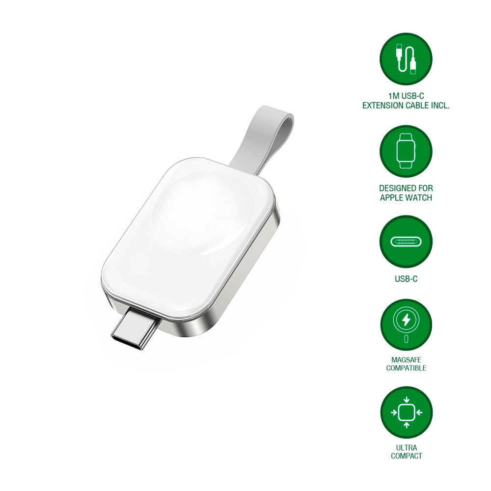 Trådløs lader - 4smarts - Apple Watch - USB-C - Hvit