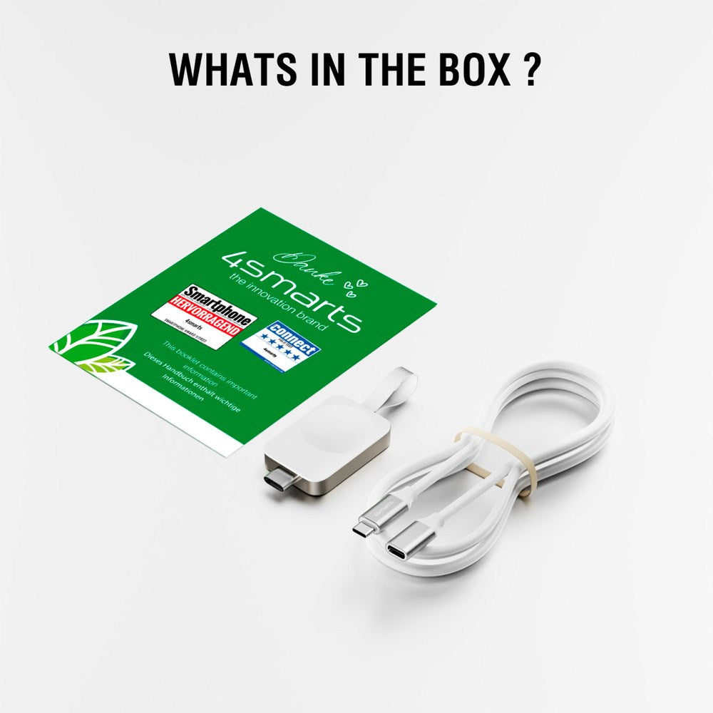 Trådløs lader - 4smarts - Apple Watch - USB-C - Hvit