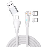 Magnetisk kabel m. USB-C/A - 4smarts - 100W - 1,8m - Hvit