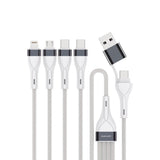 4-i-2 multiladekabel - 4smarts - USB-C / USB-A / Lightning / Micro USB - 25 cm - Hvit