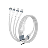 4-i-2 multiladekabel - 4smarts - USB-C / USB-A / Lightning / Micro USB - 25 cm - Hvit