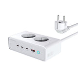 6-i-1 bordlader - 4smarts - 65W - 2x AC-plugg / 3x USB-C / 1x USB-A - Hvit