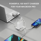 Reiselader 100W / 3x USB-C &amp; 1x USB-A - 4smarts GaN Flex Pro - Hvit