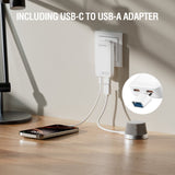FlatPlug Slim Dual Wall Charger - 4smarts - 45W / 2x USB-C - Hvit