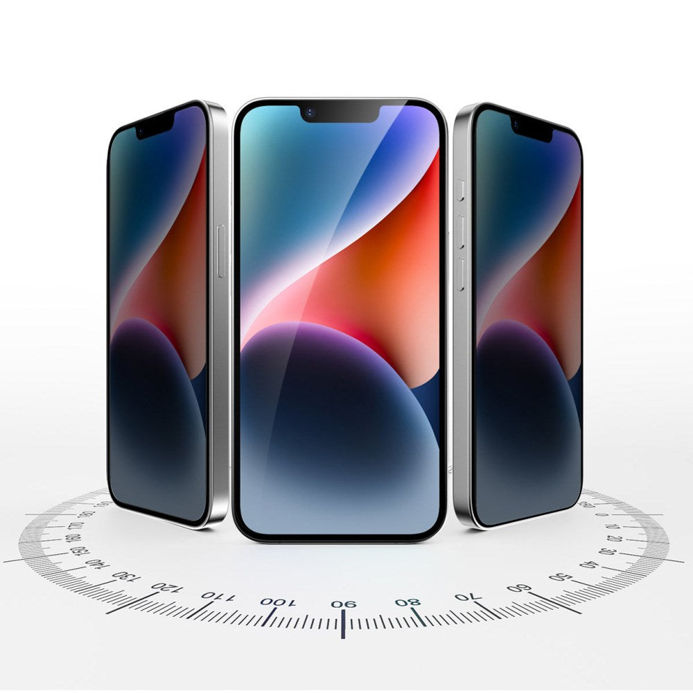 4smarts - iPhone 16e - Andre glass skjermbeskytter m. Monteringsramme - Personvernfunksjon - Gjennomsiktig