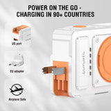 4smarts 6-i-1 10.000mAh Multifunktionel Powerbank / Trådløs Oplader - Hvid / Orange