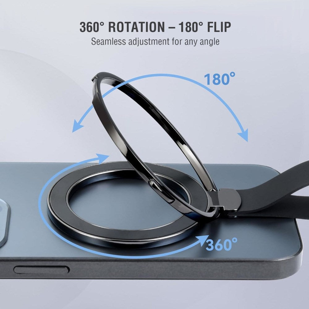Magnetisk fingerring - 4smarts - MagSafe-kompatibel - 2 stk - Svart / oransje