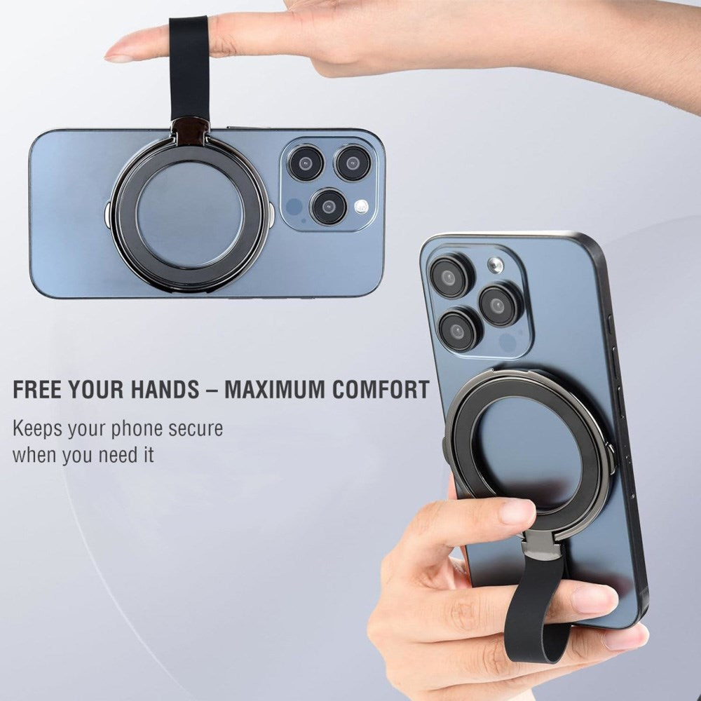 Magnetisk fingerring - 4smarts - MagSafe-kompatibel - 2 stk - Svart / oransje