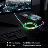 4smarts - RGBCord USB-C Kabel 60W - 1.5m - Multifarvet