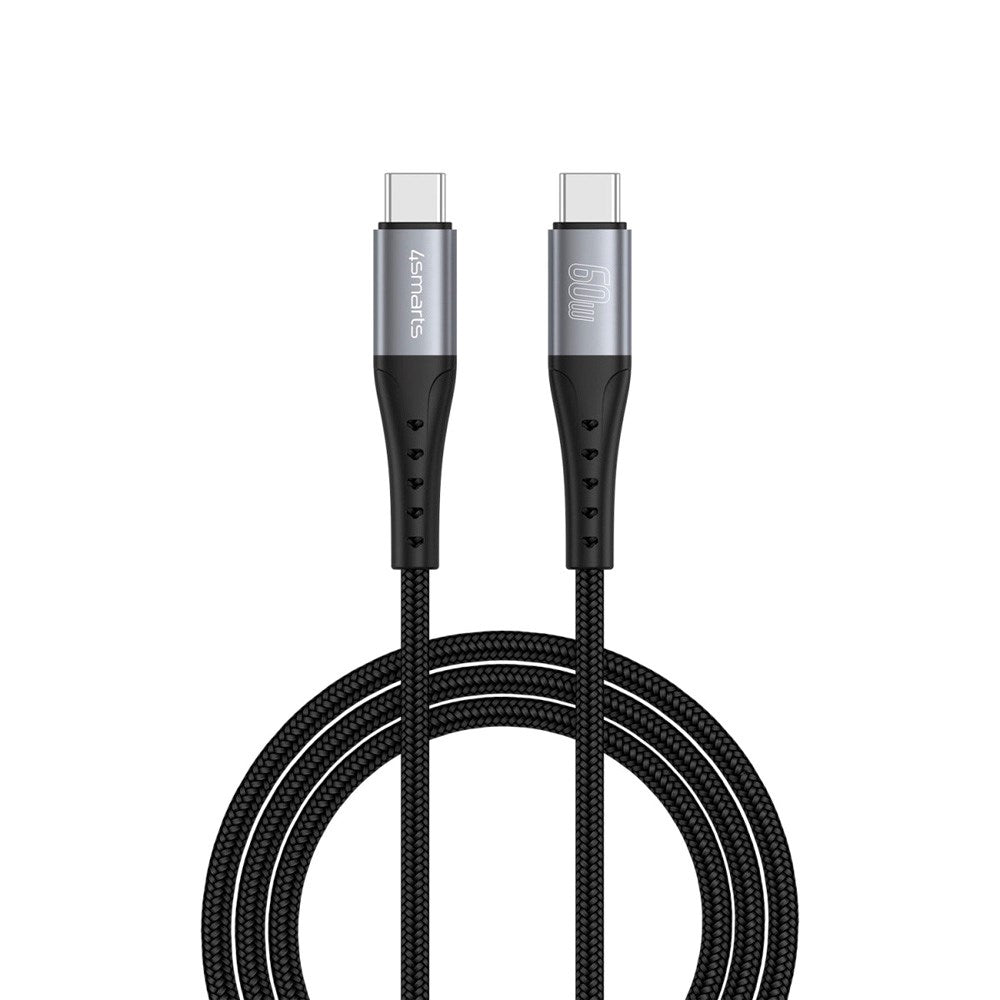 4smarts - USB-C til USB-C Kabel 60W - 1.5 m - Sort