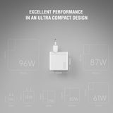 4smarts Vægoplader m. 1x USB-A & 2x USB-C / 100W - Hvid