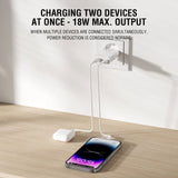 4smarts PDPlug Slim 20W Vægoplader med Indbygget USB-C Kabel - 1 x USB-A - 1 x USB-A - Hvid