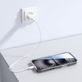 iPhone 17 - 4Smarts 3-i-1 Premium Starter Set - MagSafe Mobil Cover, Skærmbeskyttelse & 20W Vægoplader - Gennemsigtig / Hvid