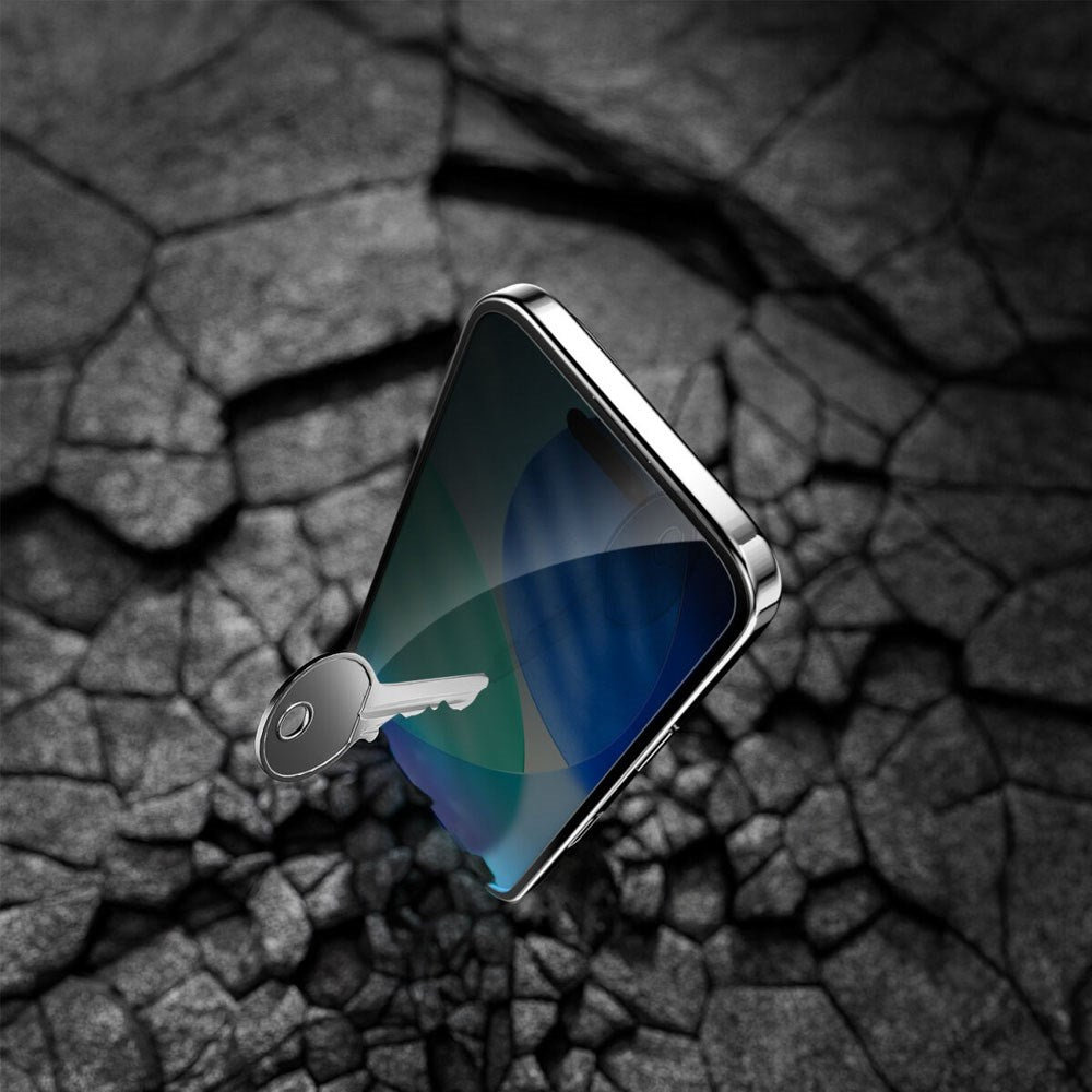 4Smarts iPhone 17 Second Glass Beskyttelsesglas m. Monteringsramme - Privacy Funktion - Gennemsigtig